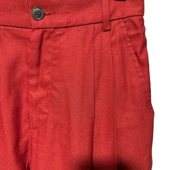 Banana Republic Cherry Red Lena Wide-leg Linen-blend Pant Trousers - Picture 7 of 13